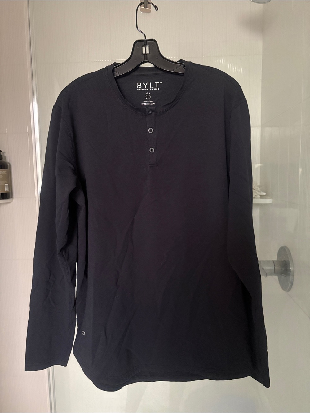 BYLT Basics Blue Long-Sleeve Henley